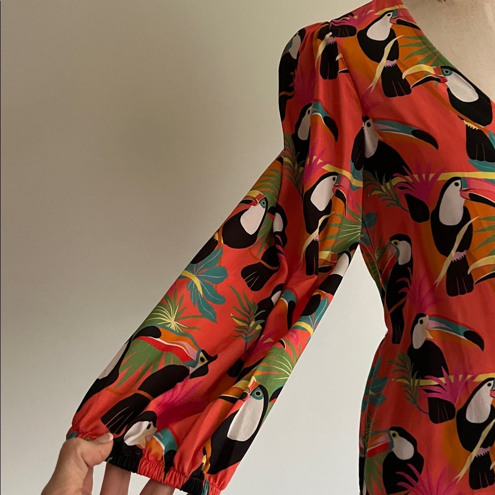 Farm Rio Tropical Print Wrap Top - Picture 5 of 13